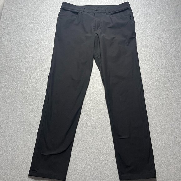 Lululemon Pants Mens 34x31 Black Chino ABC Pant Classic Mid Rise Four Way Stretc - Picture 1 of 11